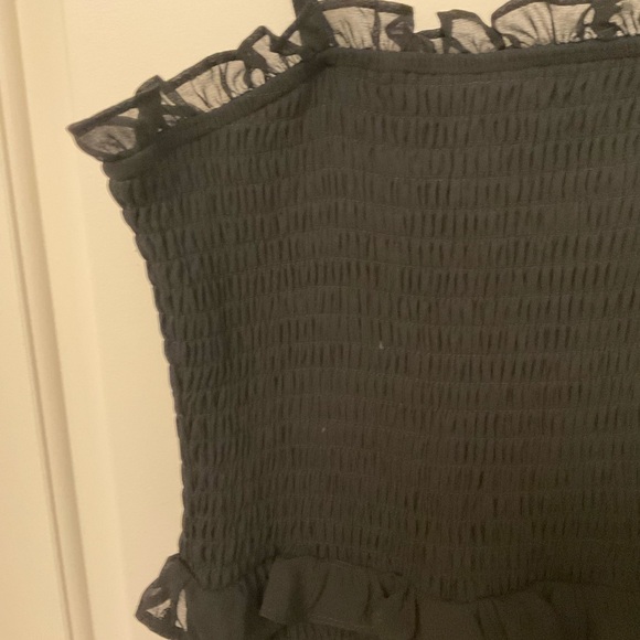 bebe Black Strapless Ruffle Dress - Picture 2 of 3